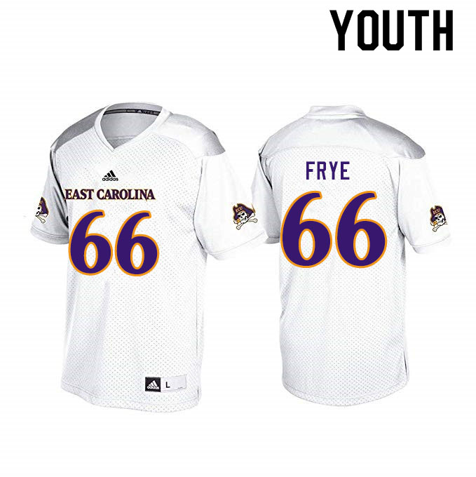 Youth #66 Fernando Frye ECU Pirates College Football Jerseys Sale-White - Click Image to Close